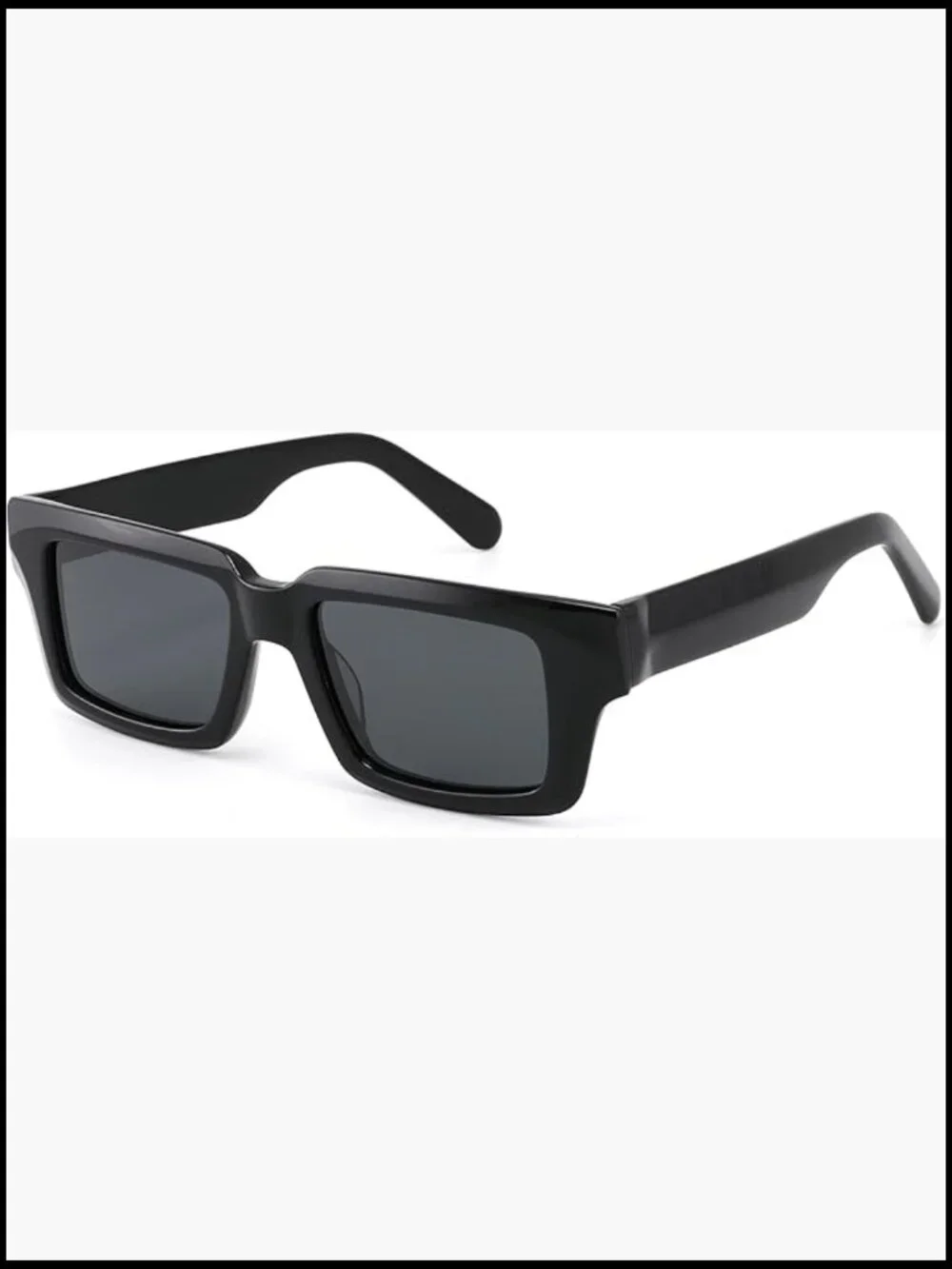 Rectangle Polarized Men's Acetate Sunglasses with UV Protection